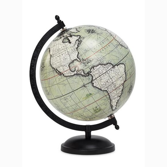 Abbott Collection - Tabletop Globe Grey/Green/Black - Dark Academia Study Decor - Picture 5 of 10